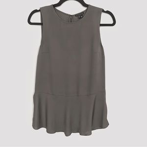 THEORY - Silk Grey Sleeveless Blouse - Size P (00-0)